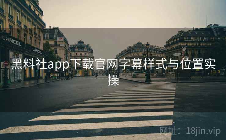 黑料社app下载官网字幕样式与位置实操